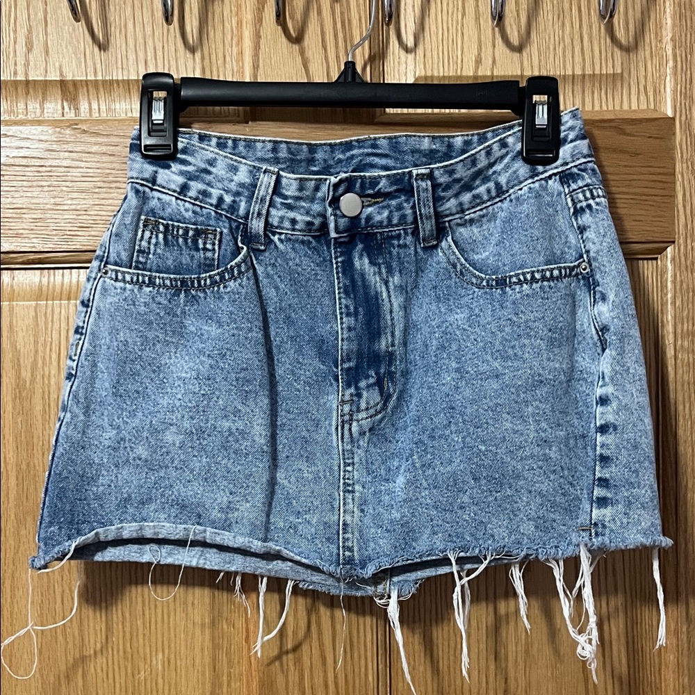 SHEIN Blue Denim Mini Skirt